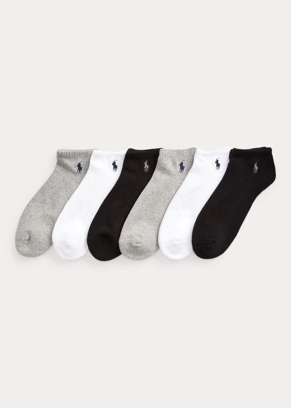 Men's Polo Ralph Lauren Cushioned Low-Cut 6-Pack Socks | 021765WES